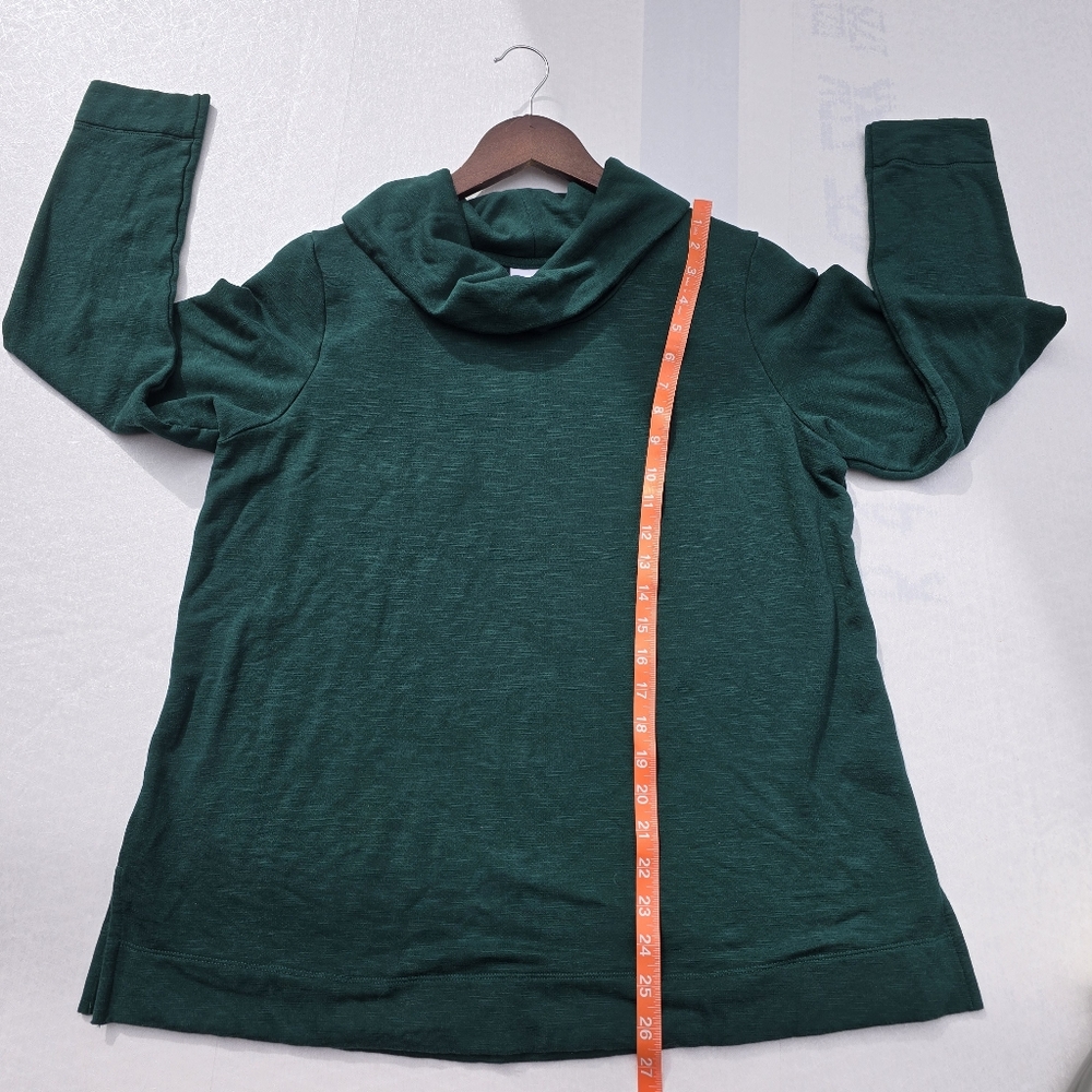 J.Jill Emerald Green Cowl Neck Long Sleeve Top, Size M - Picture 4 of 6